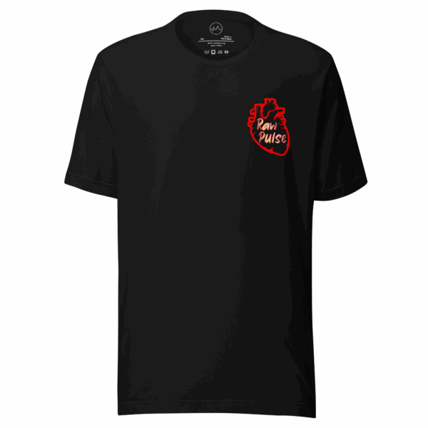 Raw Heart Black Tee