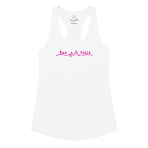 Vibrations of Life Women’s White Racerback Tank