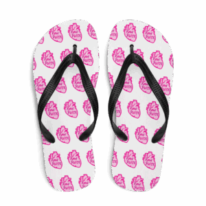 Raw Heart Hedonism Edition White Flip Flops